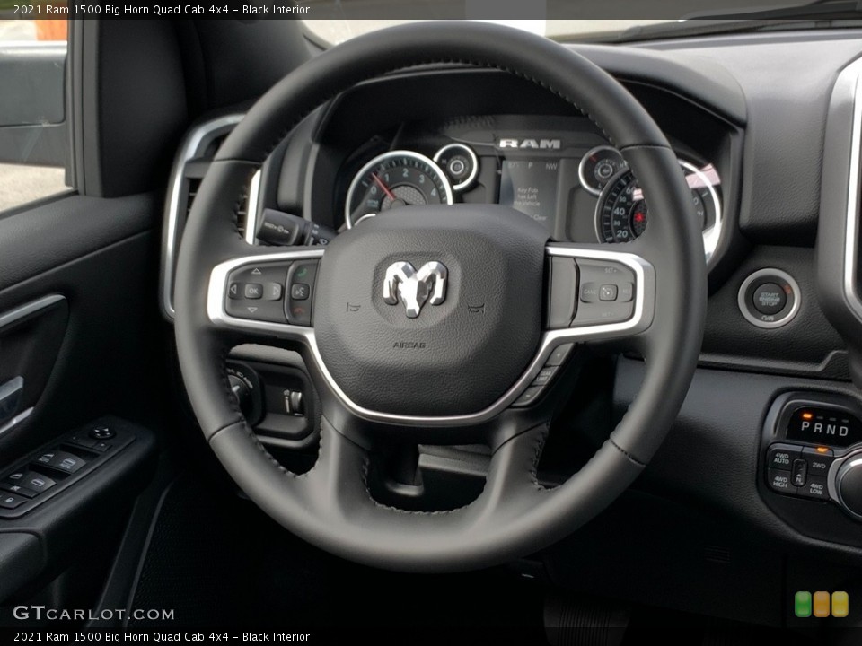 Black Interior Steering Wheel for the 2021 Ram 1500 Big Horn Quad Cab 4x4 #142927171