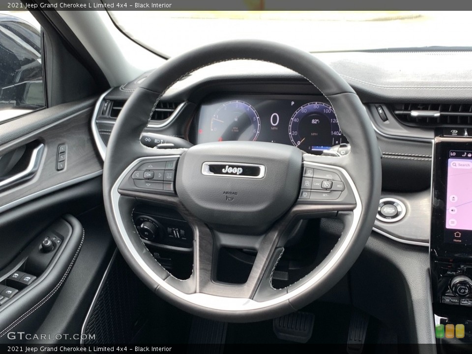 Black Interior Steering Wheel for the 2021 Jeep Grand Cherokee L Limited 4x4 #142928100