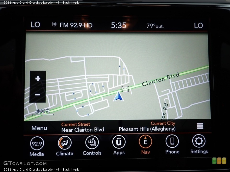 Black Interior Navigation for the 2021 Jeep Grand Cherokee Laredo 4x4 #142930902
