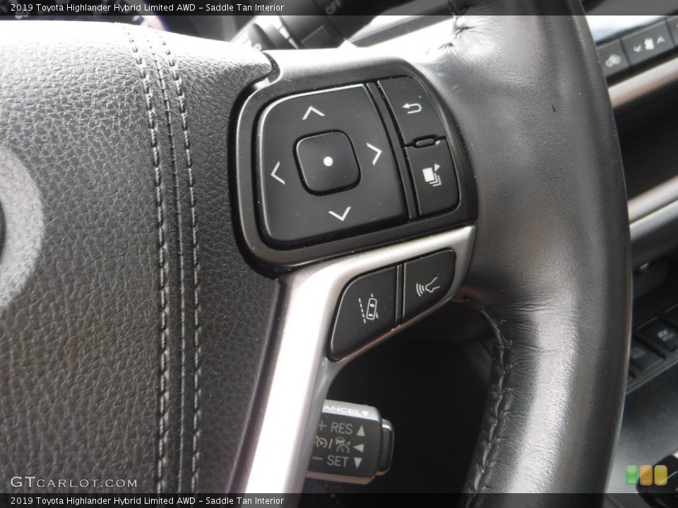 Saddle Tan Interior Steering Wheel for the 2019 Toyota Highlander Hybrid Limited AWD #142957479