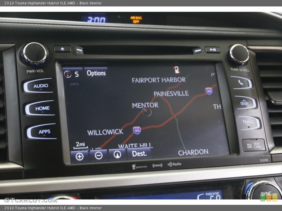 Black Interior Navigation for the 2019 Toyota Highlander Hybrid XLE AWD #142970138