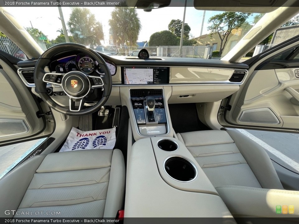 Black/Chalk Interior Dashboard for the 2018 Porsche Panamera Turbo Executive #142976453