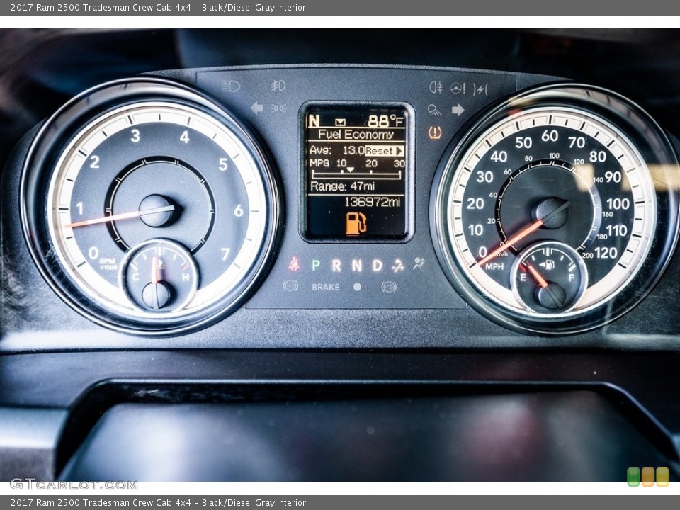 Black/Diesel Gray Interior Gauges for the 2017 Ram 2500 Tradesman Crew Cab 4x4 #142978400