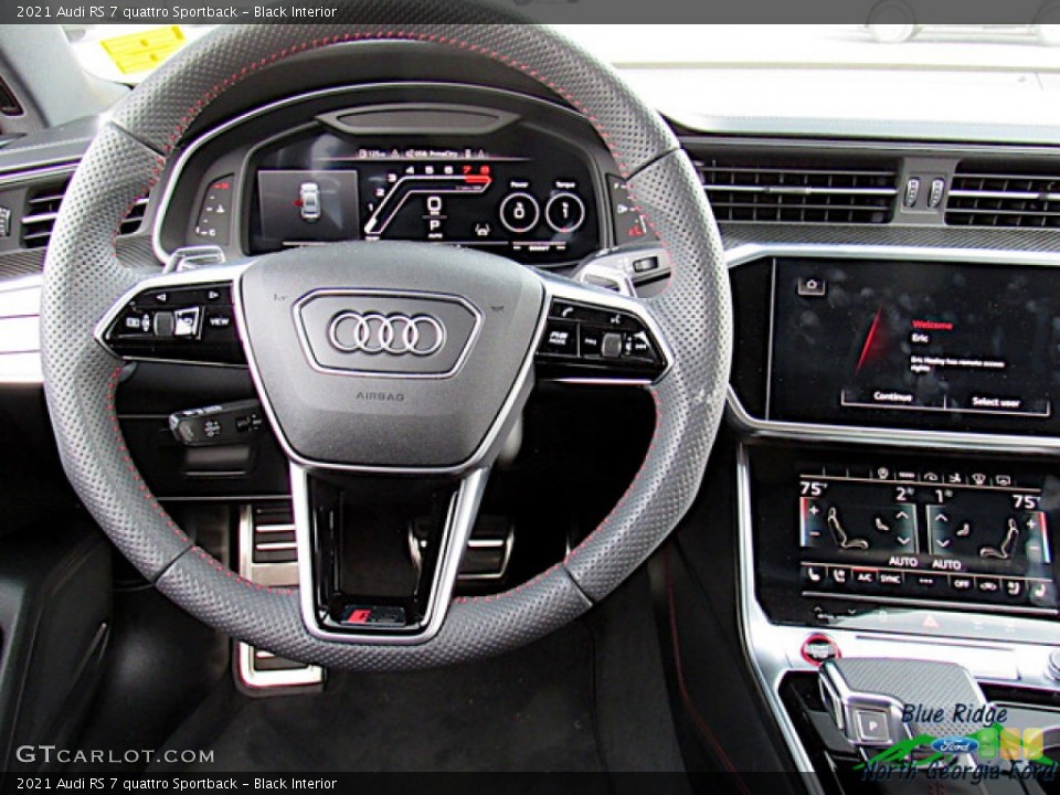 Black Interior Steering Wheel for the 2021 Audi RS 7 quattro Sportback #142991087