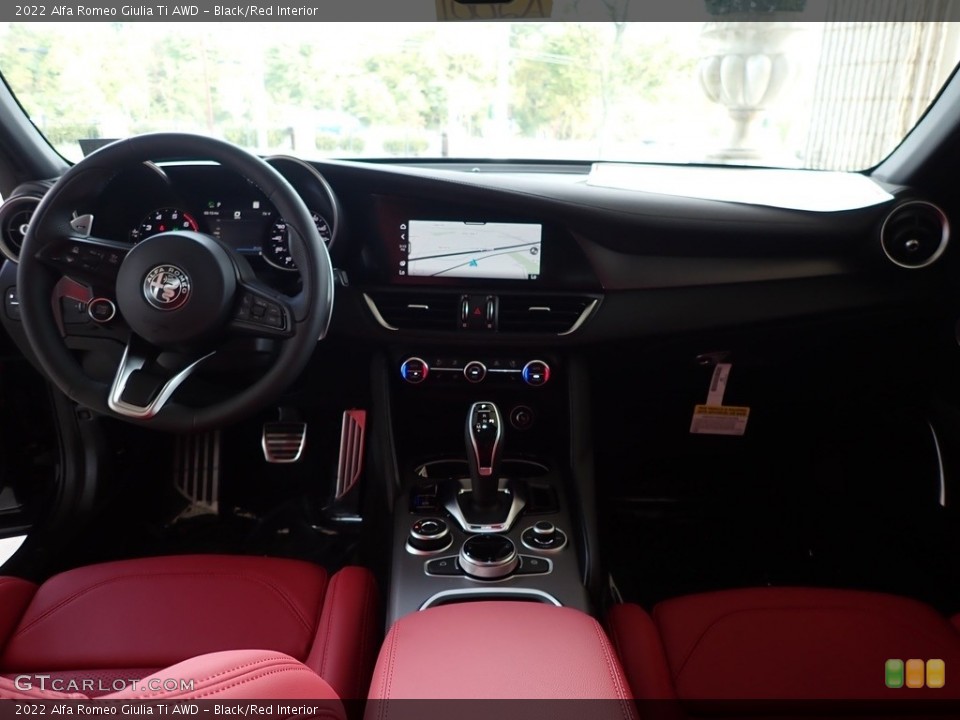 Black/Red Interior Dashboard for the 2022 Alfa Romeo Giulia Ti AWD #142995892