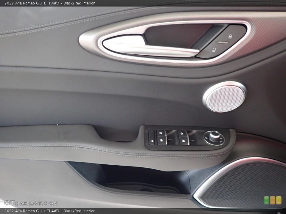 Black/Red Interior Door Panel for the 2022 Alfa Romeo Giulia Ti AWD #142995916