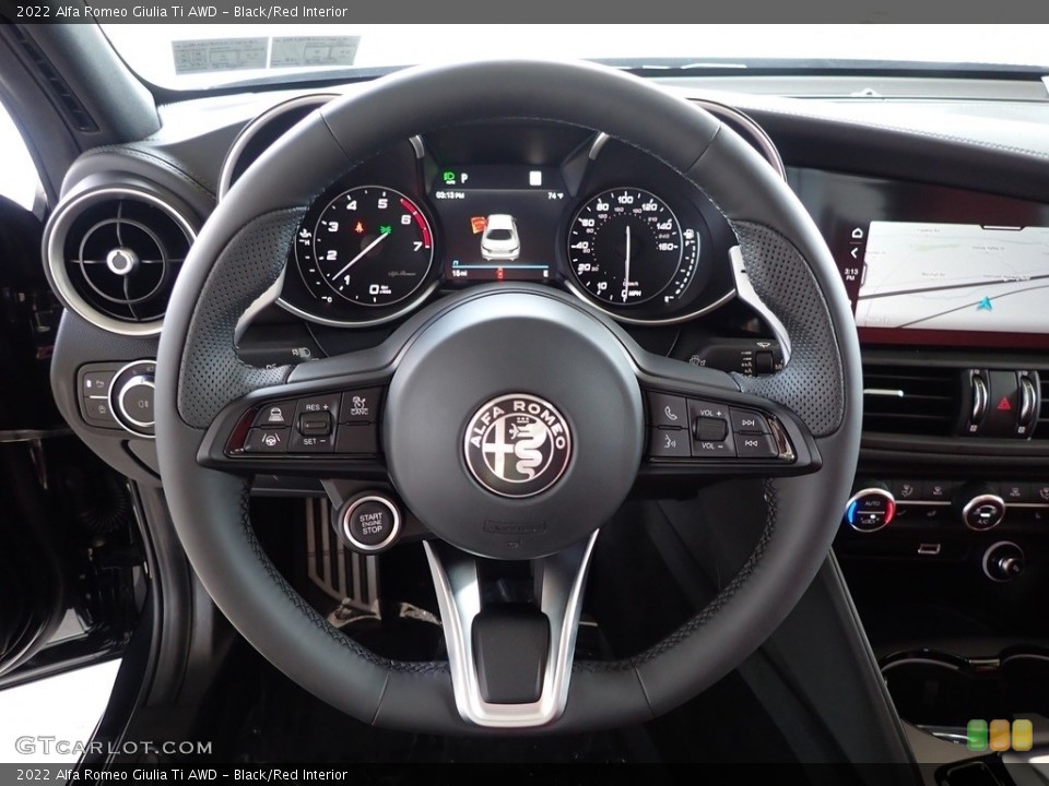 Black/Red Interior Steering Wheel for the 2022 Alfa Romeo Giulia Ti AWD #142995934
