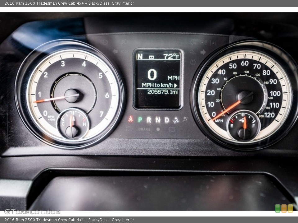 Black/Diesel Gray Interior Gauges for the 2016 Ram 2500 Tradesman Crew Cab 4x4 #142998433