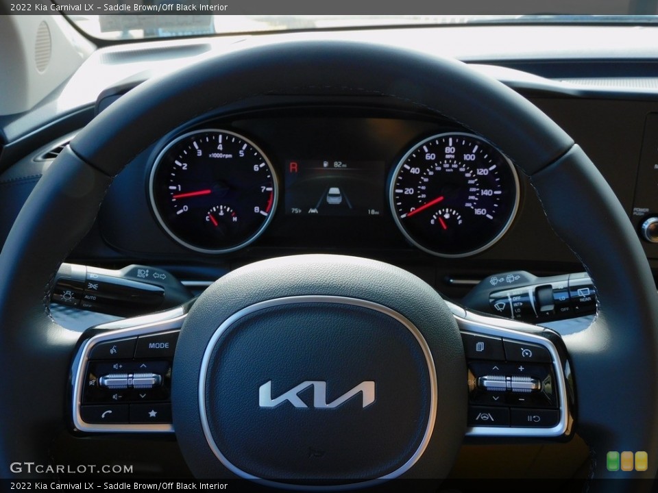 Saddle Brown/Off Black Interior Steering Wheel for the 2022 Kia Carnival LX #143010290