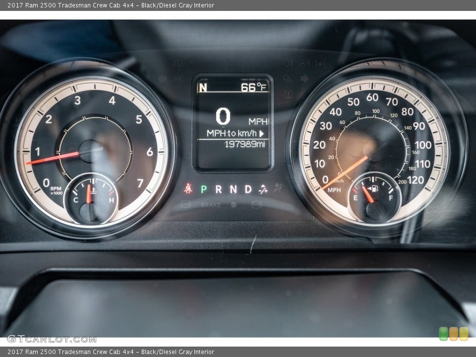 Black/Diesel Gray Interior Gauges for the 2017 Ram 2500 Tradesman Crew Cab 4x4 #143014387
