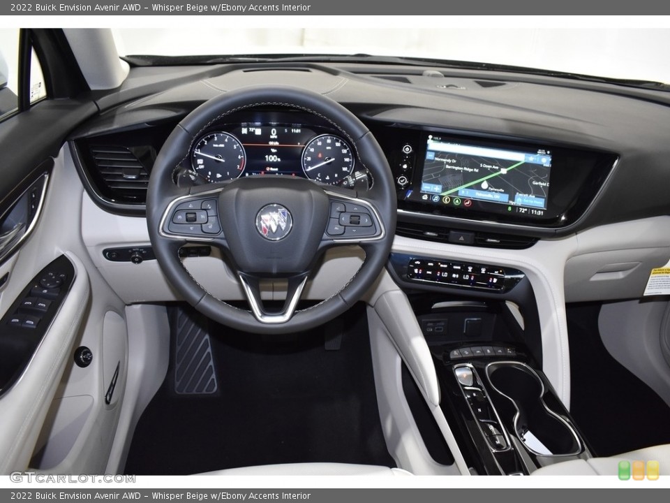 Whisper Beige w/Ebony Accents Interior Dashboard for the 2022 Buick Envision Avenir AWD #143017270