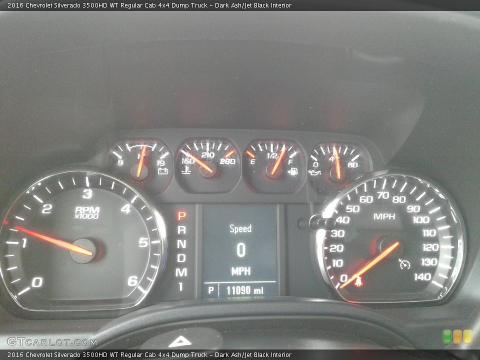 Dark Ash/Jet Black Interior Gauges for the 2016 Chevrolet Silverado 3500HD WT Regular Cab 4x4 Dump Truck #143031763