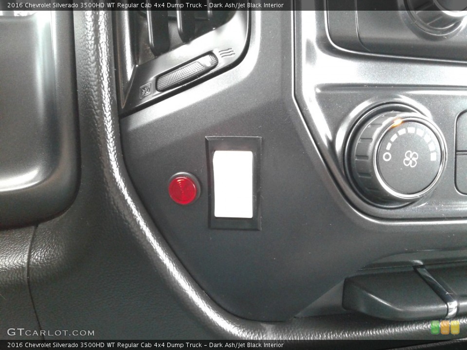 Dark Ash/Jet Black Interior Controls for the 2016 Chevrolet Silverado 3500HD WT Regular Cab 4x4 Dump Truck #143031850