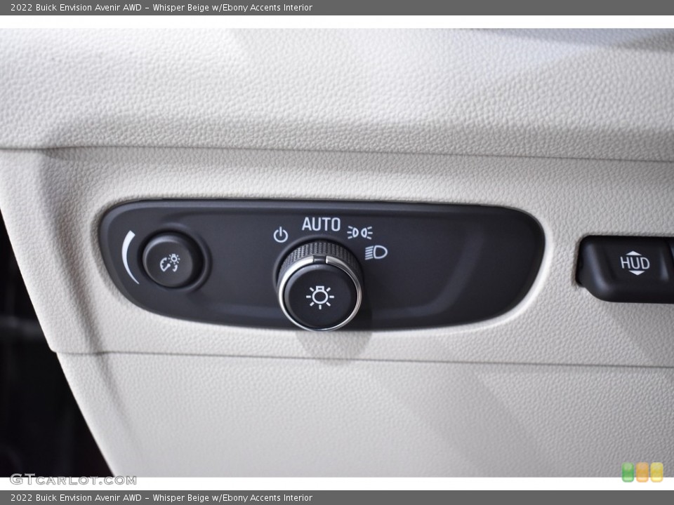 Whisper Beige w/Ebony Accents Interior Controls for the 2022 Buick Envision Avenir AWD #143037141