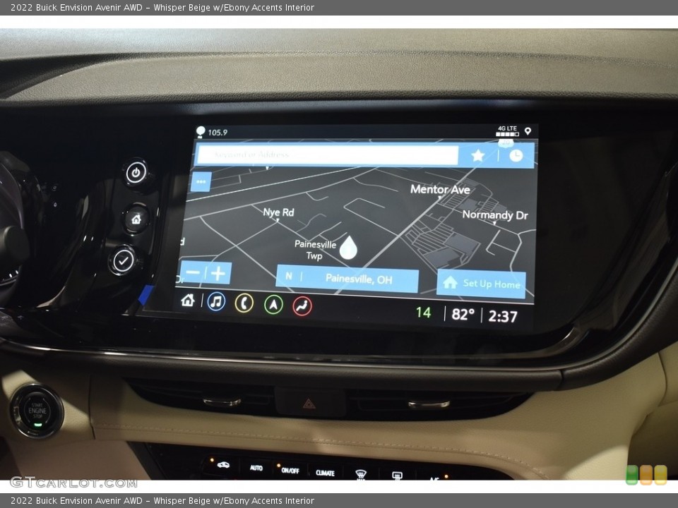 Whisper Beige w/Ebony Accents Interior Navigation for the 2022 Buick Envision Avenir AWD #143037174