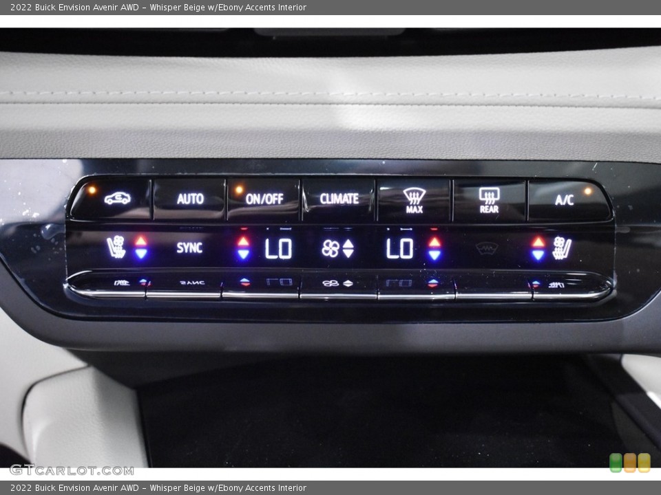 Whisper Beige w/Ebony Accents Interior Controls for the 2022 Buick Envision Avenir AWD #143037198