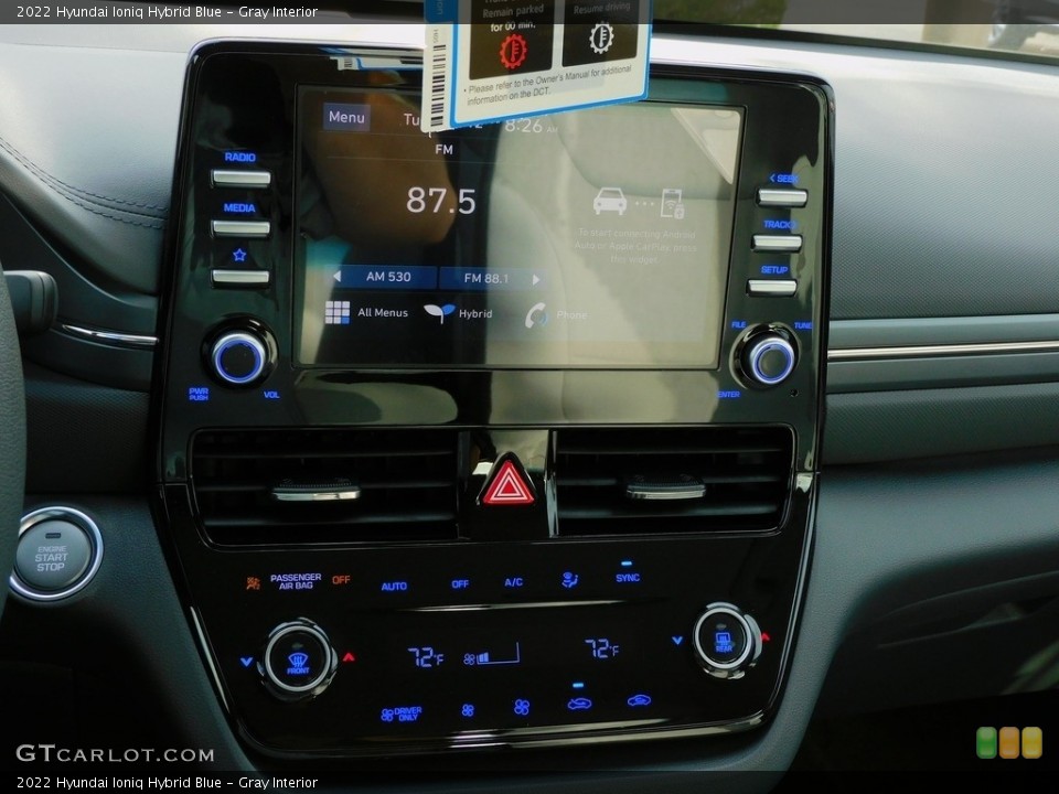 Gray Interior Controls for the 2022 Hyundai Ioniq Hybrid Blue #143039319