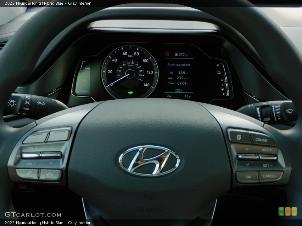 Gray Interior Steering Wheel for the 2022 Hyundai Ioniq Hybrid Blue #143039409