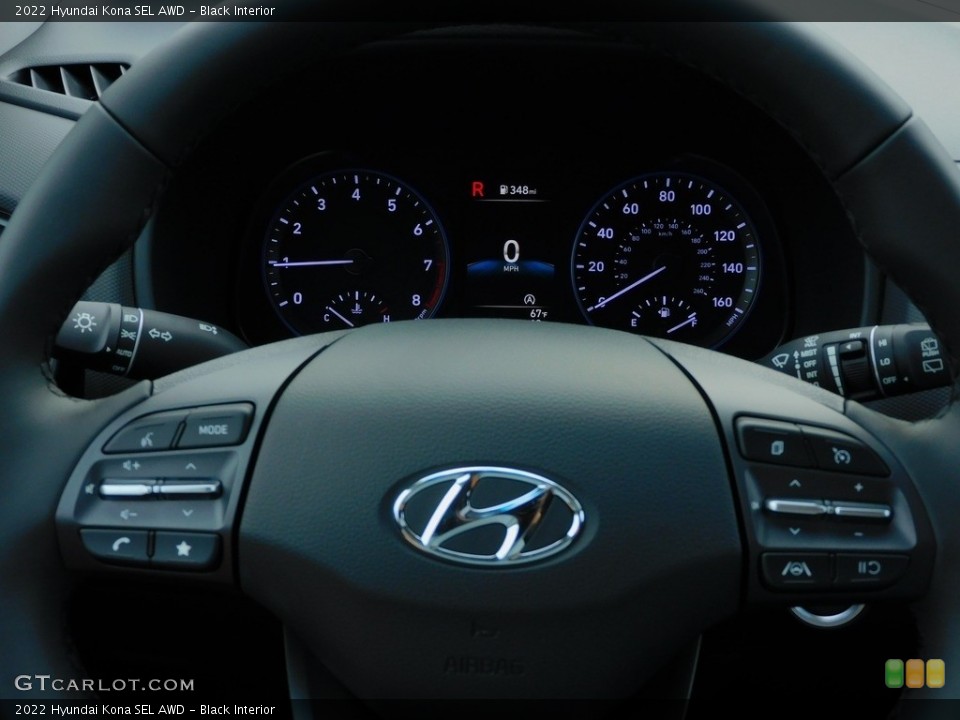 Black Interior Steering Wheel for the 2022 Hyundai Kona SEL AWD #143040357
