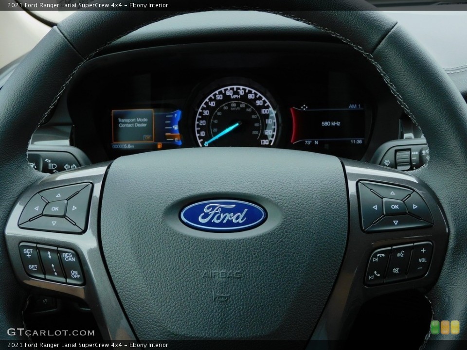 Ebony Interior Steering Wheel for the 2021 Ford Ranger Lariat SuperCrew 4x4 #143048825