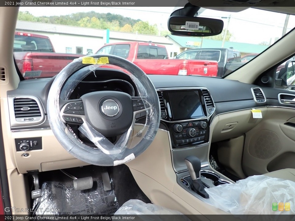 Light Frost Beige/Black Interior Dashboard for the 2021 Jeep Grand Cherokee Limited 4x4 #143050143