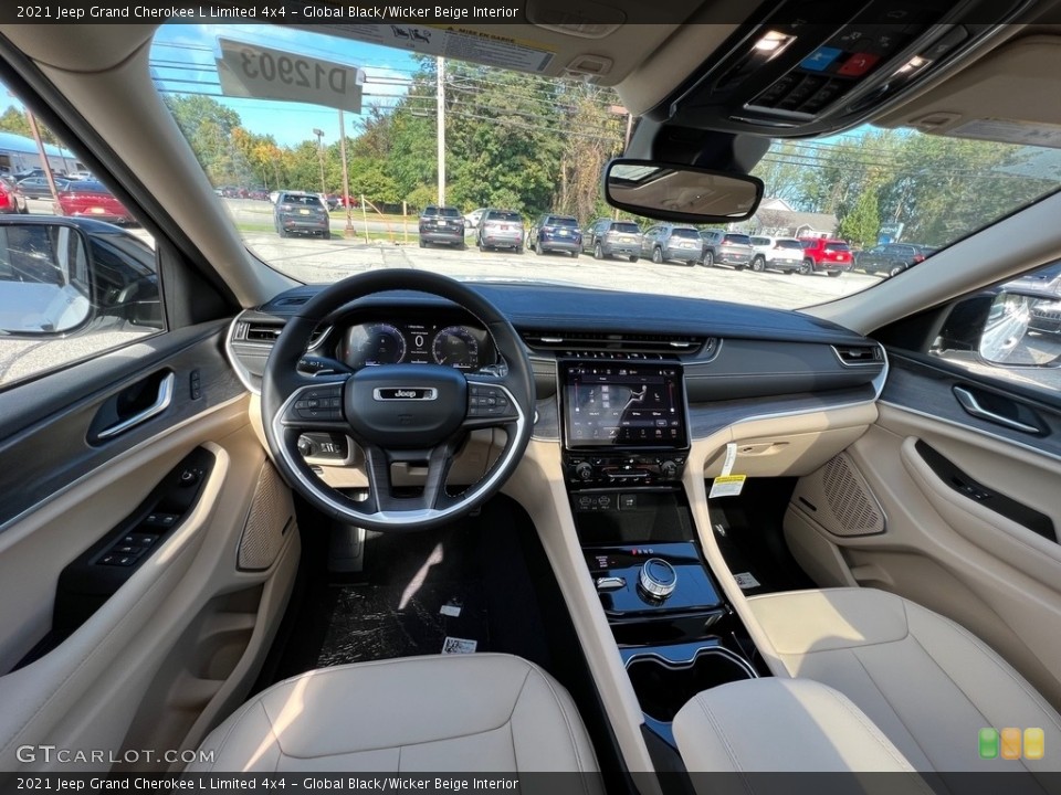 Global Black/Wicker Beige Interior Dashboard for the 2021 Jeep Grand Cherokee L Limited 4x4 #143051105