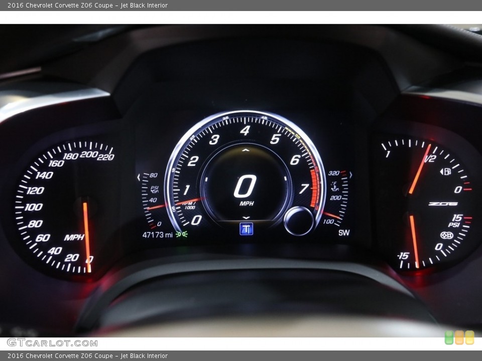 Jet Black Interior Gauges for the 2016 Chevrolet Corvette Z06 Coupe #143054696
