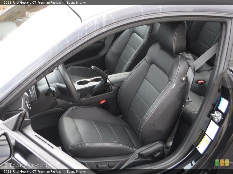 Ebony Interior Front Seat for the 2021 Ford Mustang GT Premium Fastback #143058116