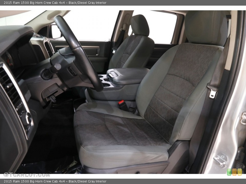 Black/Diesel Gray Interior Front Seat for the 2015 Ram 1500 Big Horn Crew Cab 4x4 #143060186