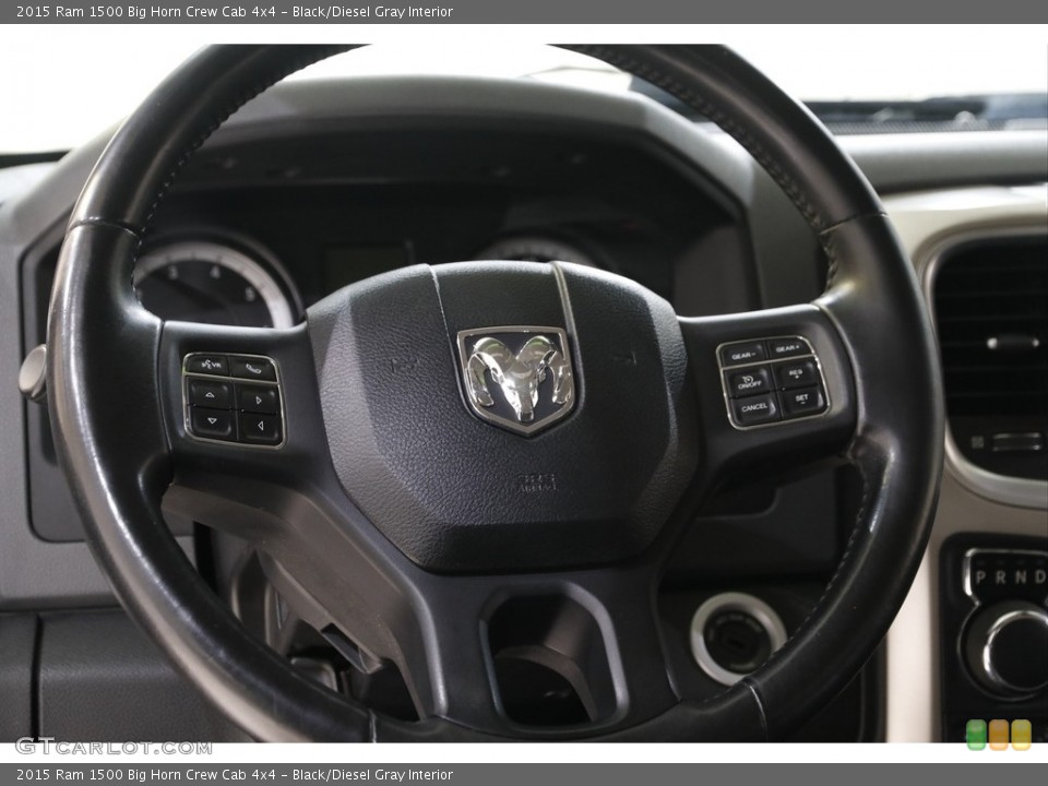 Black/Diesel Gray Interior Steering Wheel for the 2015 Ram 1500 Big Horn Crew Cab 4x4 #143060222