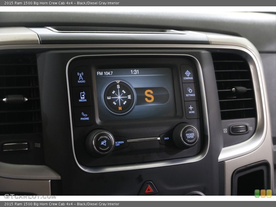 Black/Diesel Gray Interior Controls for the 2015 Ram 1500 Big Horn Crew Cab 4x4 #143060338