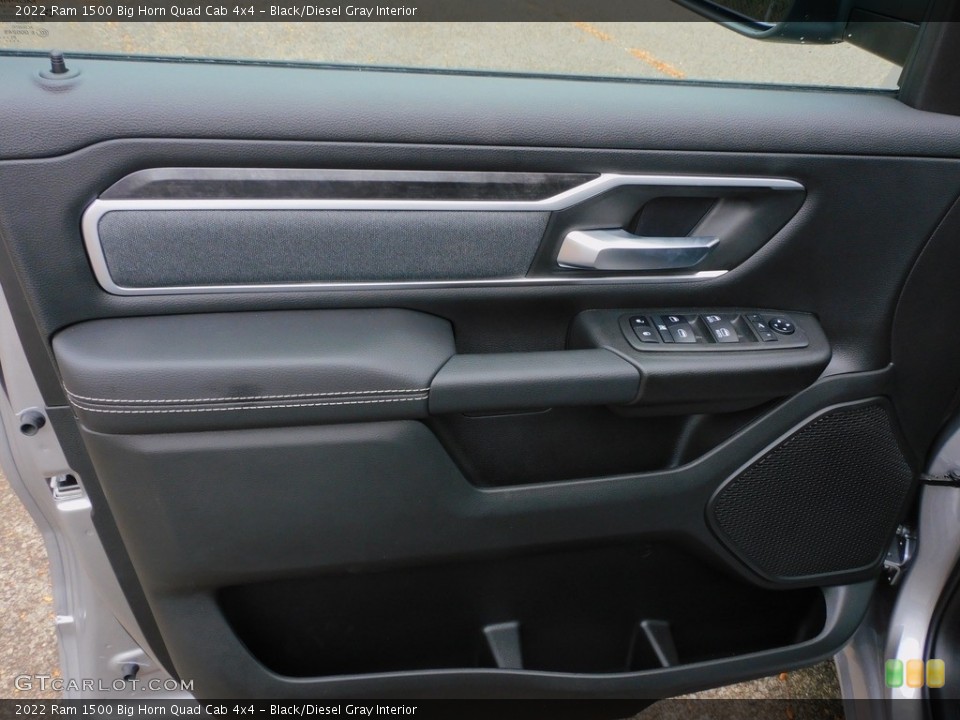 Black/Diesel Gray Interior Door Panel for the 2022 Ram 1500 Big Horn Quad Cab 4x4 #143066656