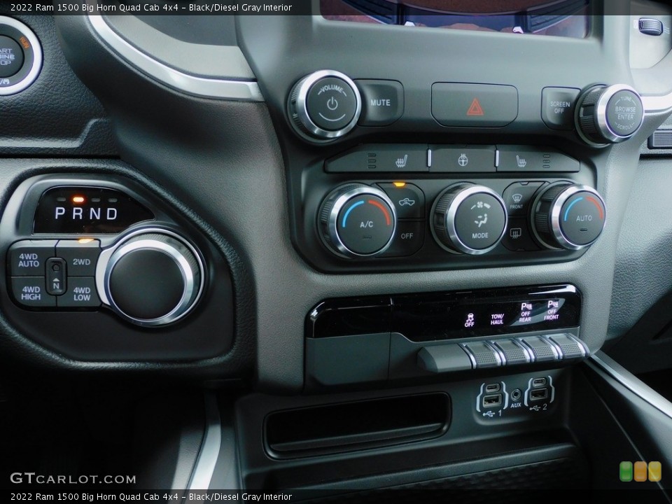 Black/Diesel Gray Interior Controls for the 2022 Ram 1500 Big Horn Quad Cab 4x4 #143066734