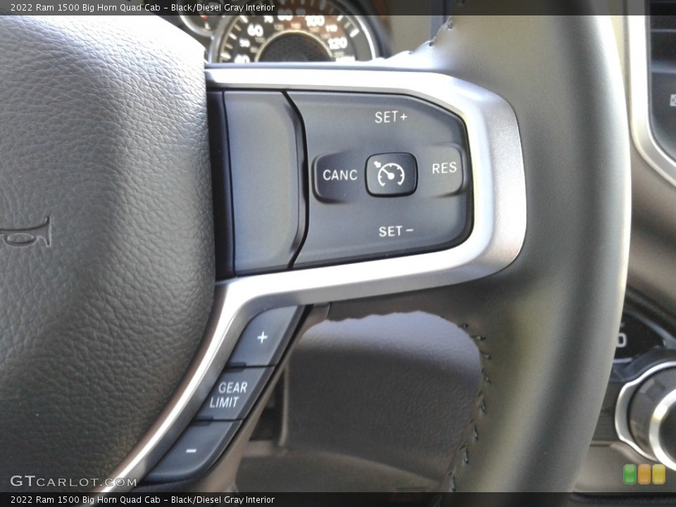 Black/Diesel Gray Interior Steering Wheel for the 2022 Ram 1500 Big Horn Quad Cab #143076461