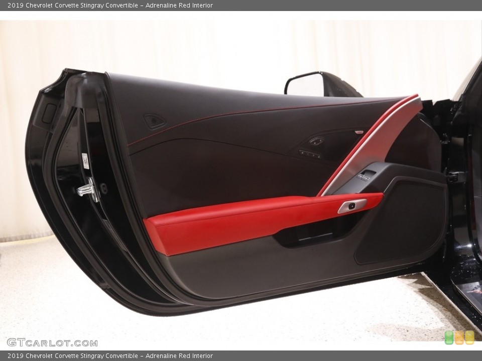 Adrenaline Red Interior Door Panel for the 2019 Chevrolet Corvette Stingray Convertible #143084485