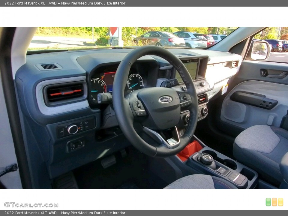 Navy Pier/Medium Dark Slate Interior Steering Wheel for the 2022 Ford Maverick XLT AWD #143088626