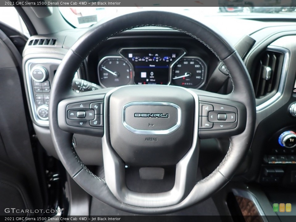 Jet Black Interior Steering Wheel for the 2021 GMC Sierra 1500 Denali Crew Cab 4WD #143098798