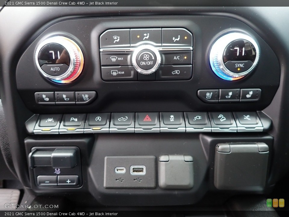 Jet Black Interior Controls for the 2021 GMC Sierra 1500 Denali Crew Cab 4WD #143098873