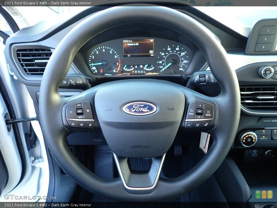 Dark Earth Gray Interior Steering Wheel for the 2021 Ford Escape S 4WD #143099854
