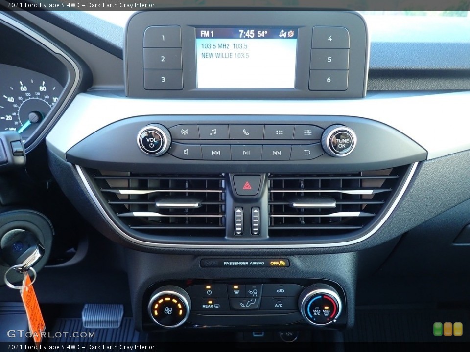 Dark Earth Gray Interior Controls for the 2021 Ford Escape S 4WD #143099887