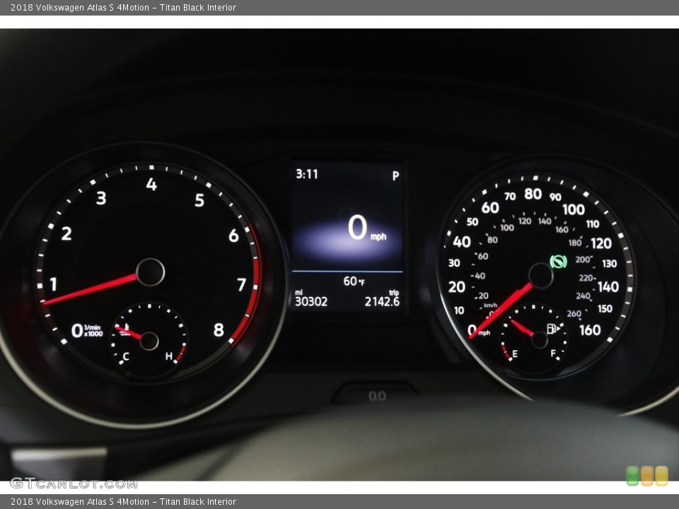 Titan Black Interior Gauges for the 2018 Volkswagen Atlas S 4Motion #143102396