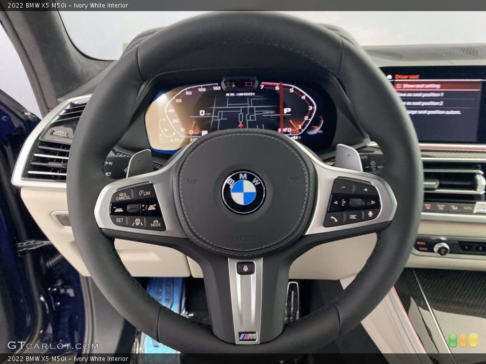 Ivory White Interior Steering Wheel for the 2022 BMW X5 M50i #143103215