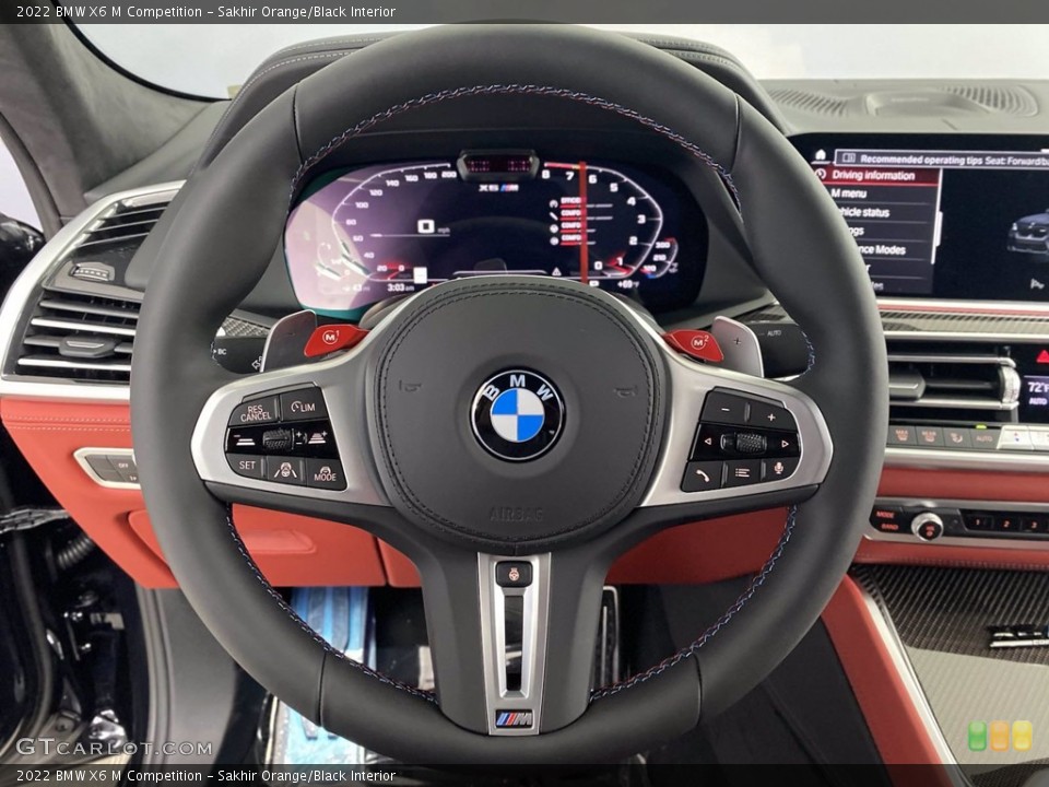 Sakhir Orange/Black Interior Steering Wheel for the 2022 BMW X6 M Competition #143103918