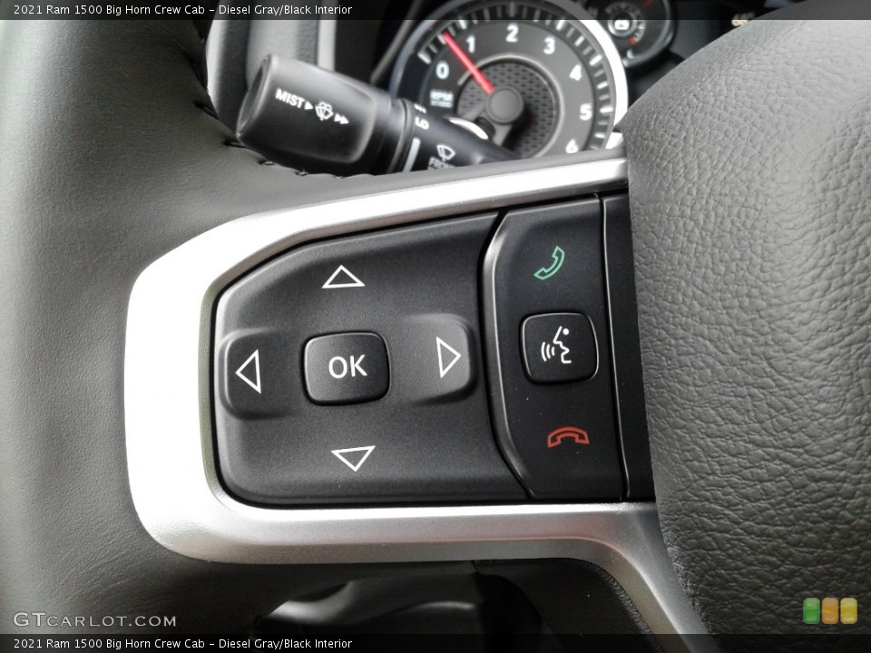 Diesel Gray/Black Interior Steering Wheel for the 2021 Ram 1500 Big Horn Crew Cab #143106029