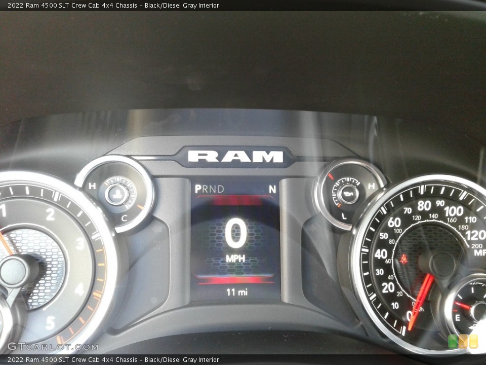 Black/Diesel Gray Interior Gauges for the 2022 Ram 4500 SLT Crew Cab 4x4 Chassis #143106956