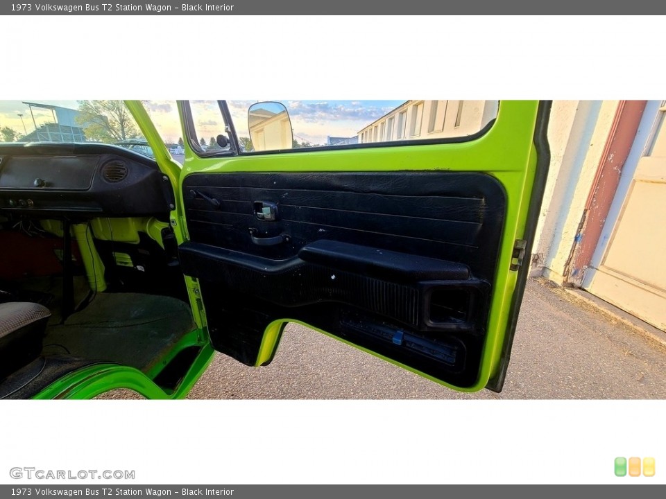 Black Interior Door Panel for the 1973 Volkswagen Bus T2 Station Wagon #143108737