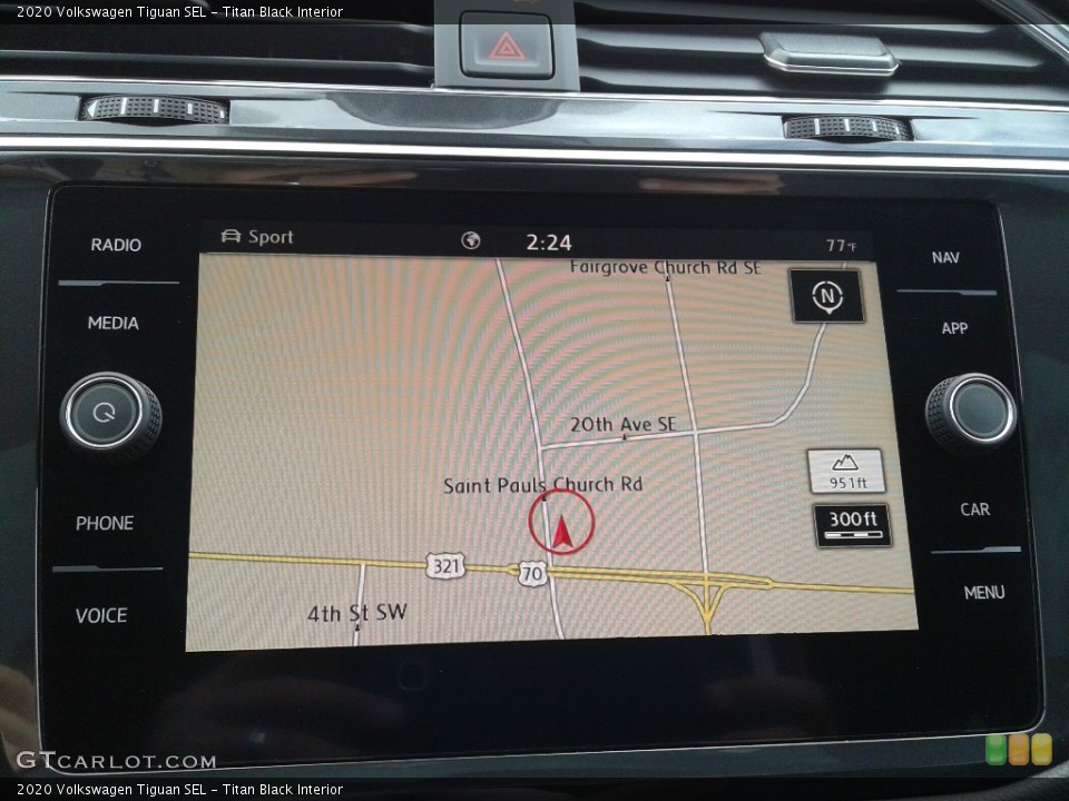 Titan Black Interior Navigation for the 2020 Volkswagen Tiguan SEL #143114263