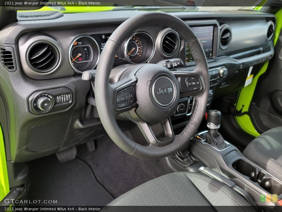 Black Interior Dashboard for the 2021 Jeep Wrangler Unlimited Willys 4x4 #143115061