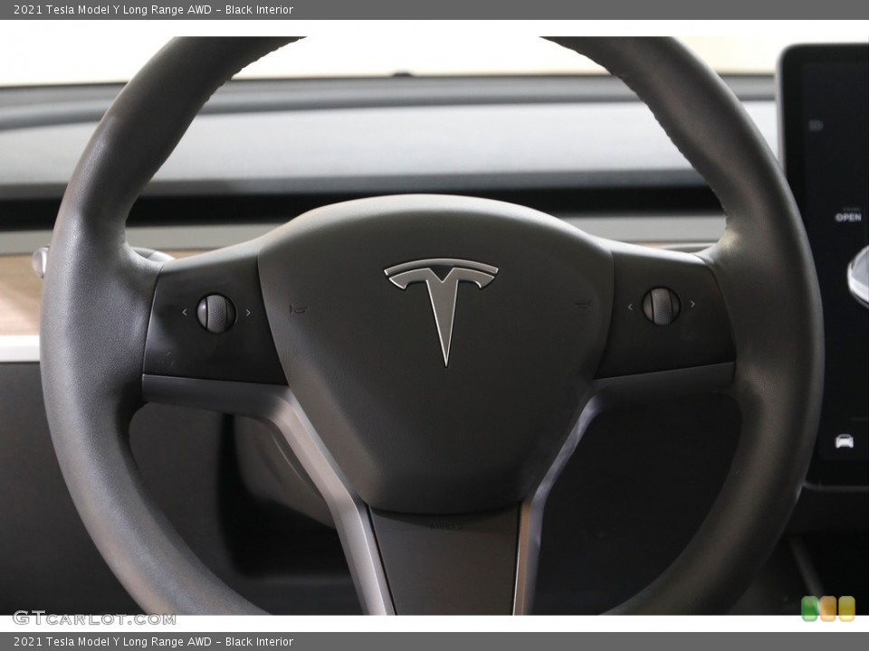 Black Interior Steering Wheel for the 2021 Tesla Model Y Long Range AWD #143115106