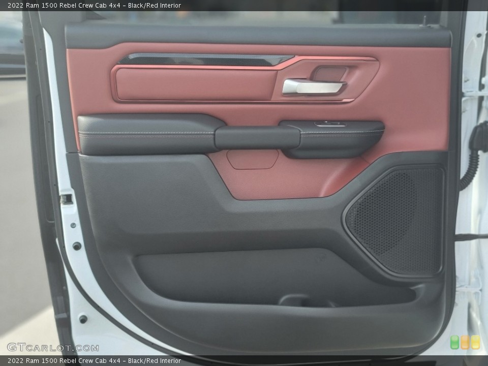 Black/Red Interior Door Panel for the 2022 Ram 1500 Rebel Crew Cab 4x4 #143116081